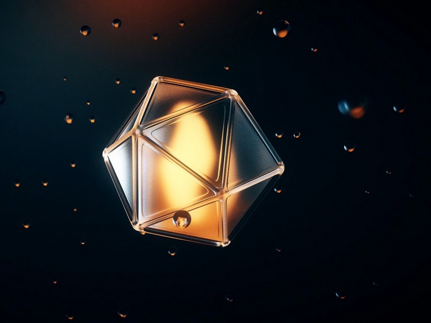 polyhedron, shape, bubbles, volumetric, 3d