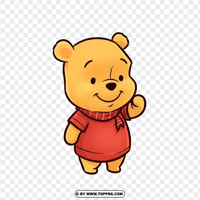 Pooh Bear Chibi On White PNG Transparent Background