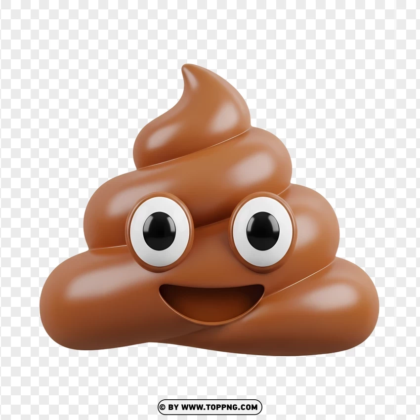 Poop Emoji 3d Render Illustration PNG Transparent Background