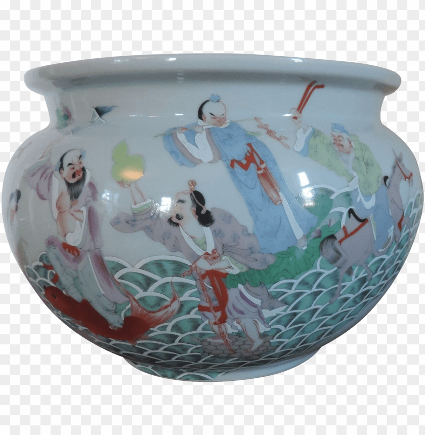 miscellaneous, art, porcelain fish bowl, 