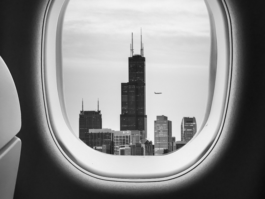 Porthole Bw Airplane Window Buildings Flight Png - Free PNG Images
