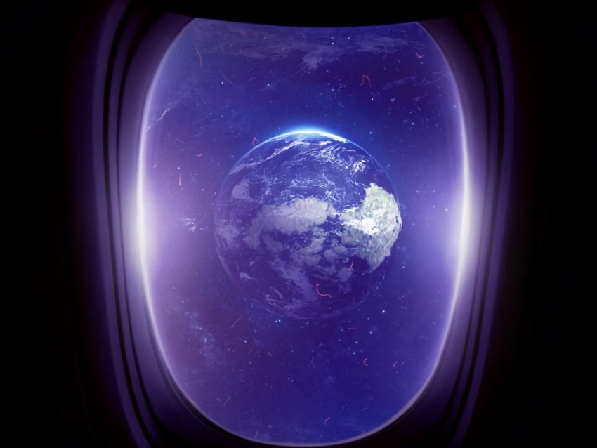 porthole, planet, space, window