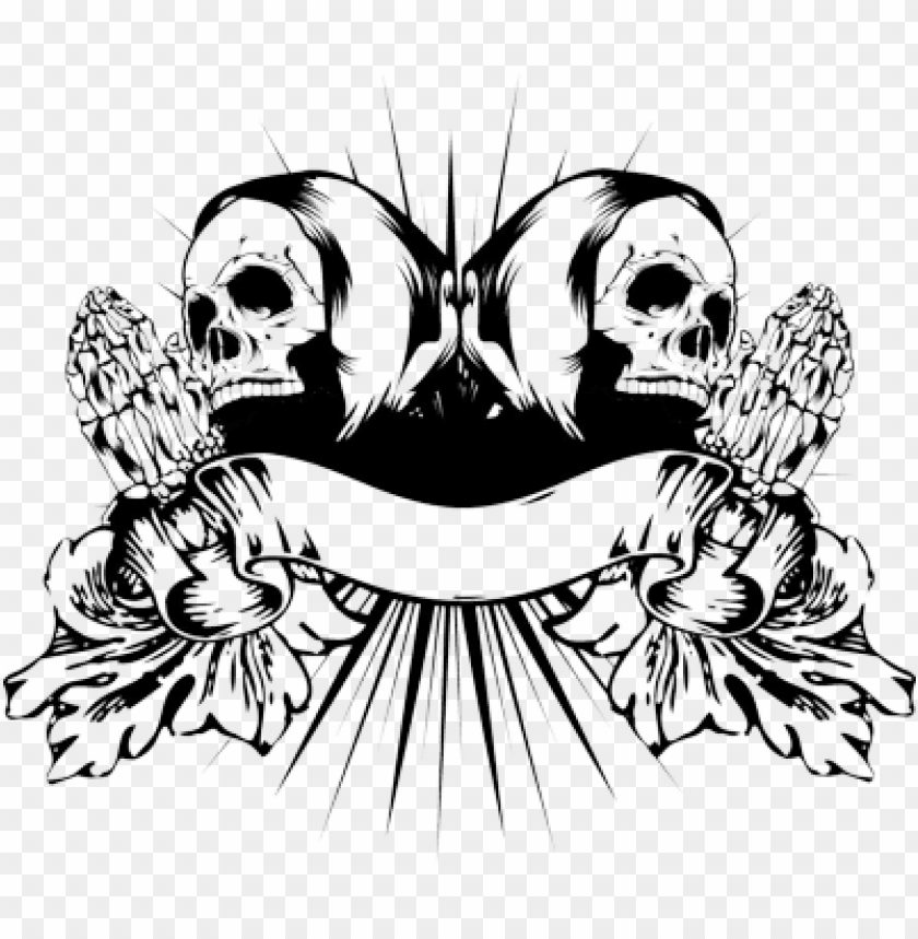 praying skull hands tattoo PNG transparent with Clear Background ID 77367