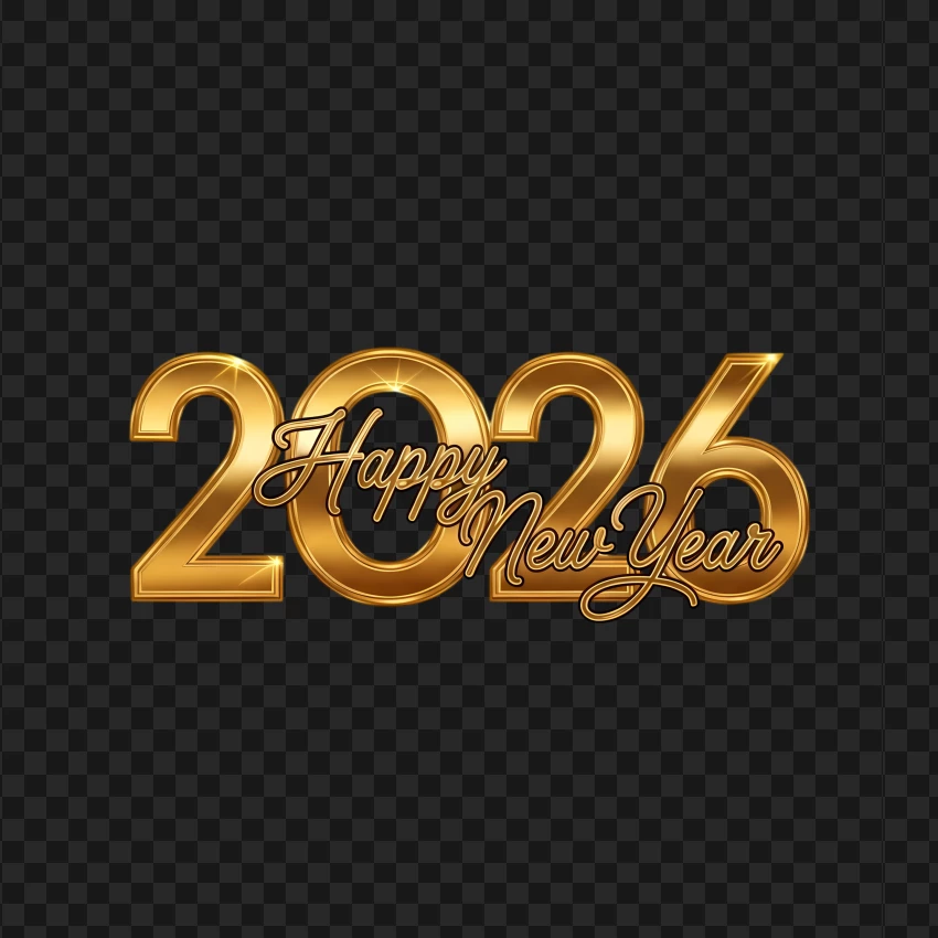 Premium gold 2026 celebration text design for New Year greeting