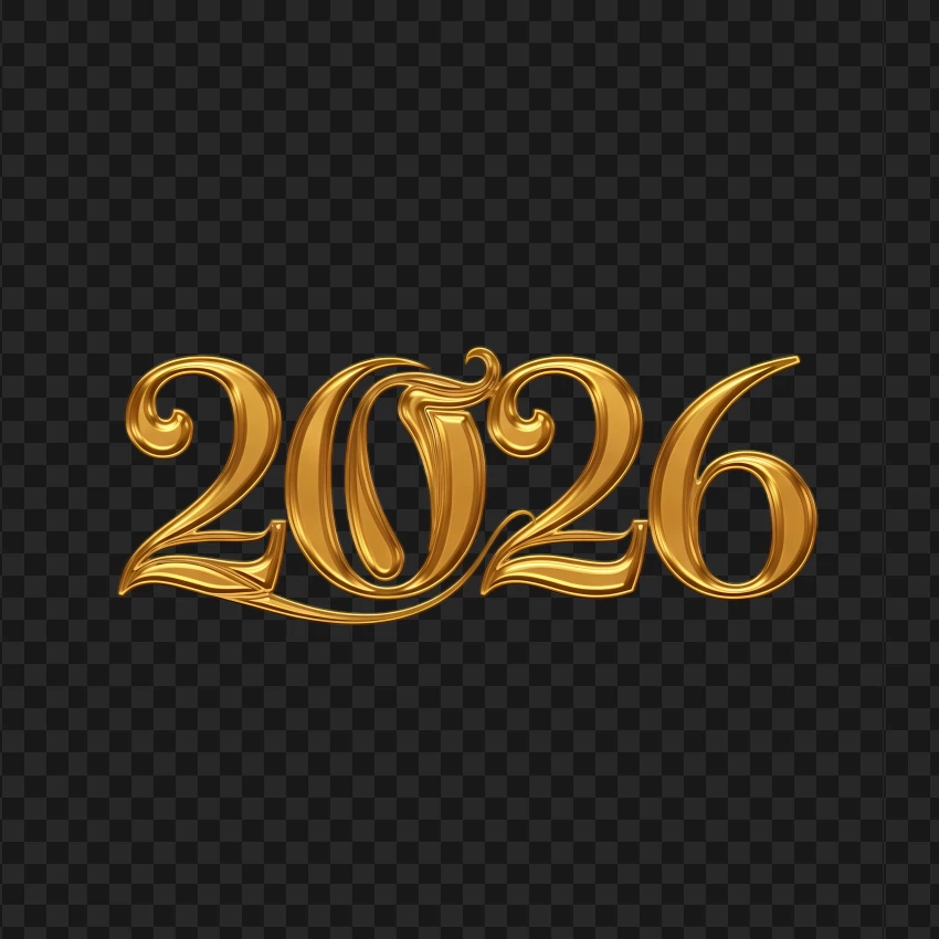 Premium metallic gold 2026 New Year design with festive theme