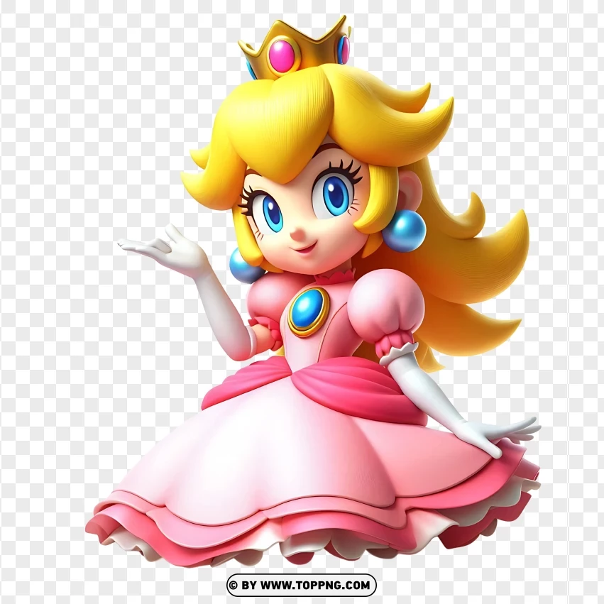 Princess Peach Beloved Heroine Of The Mushroom Kingdom PNG Transparent Background