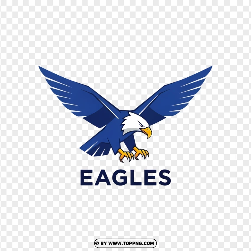 A professional flat logo of a blue flying eagle with its wings spread and the word 'Eagles' in bold typography.