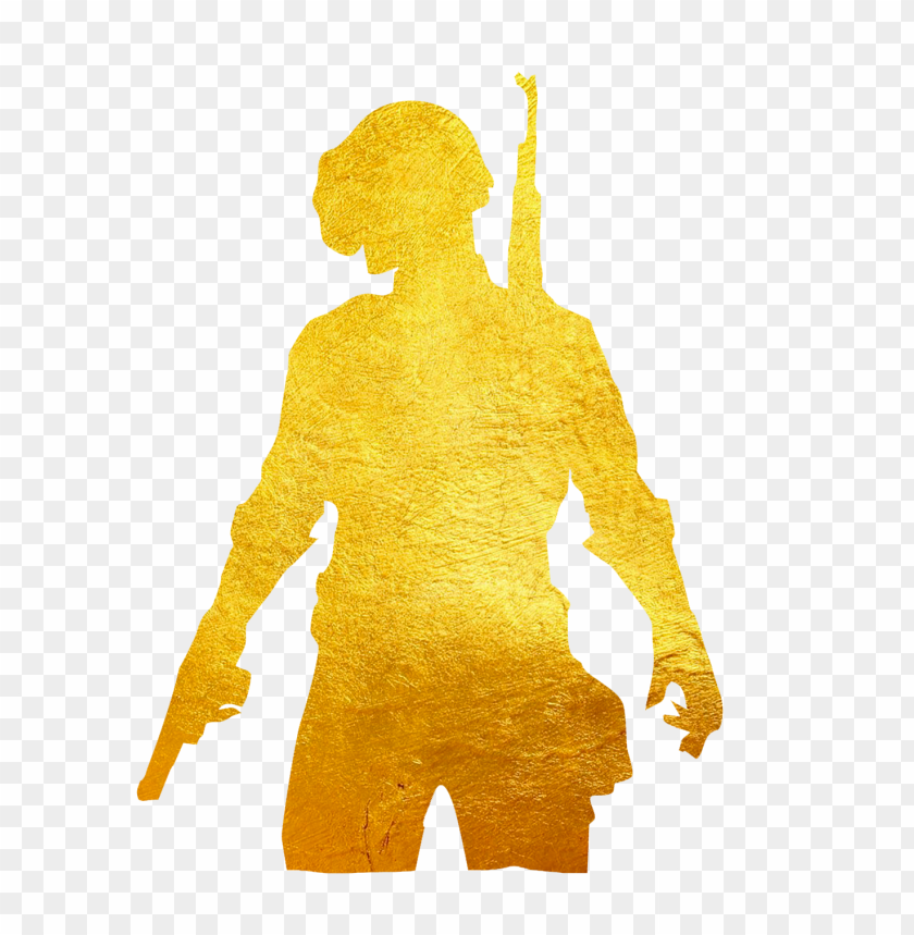 pubg golden gold silhouette player soldier with helmet PNG image with transparent background@toppng.com