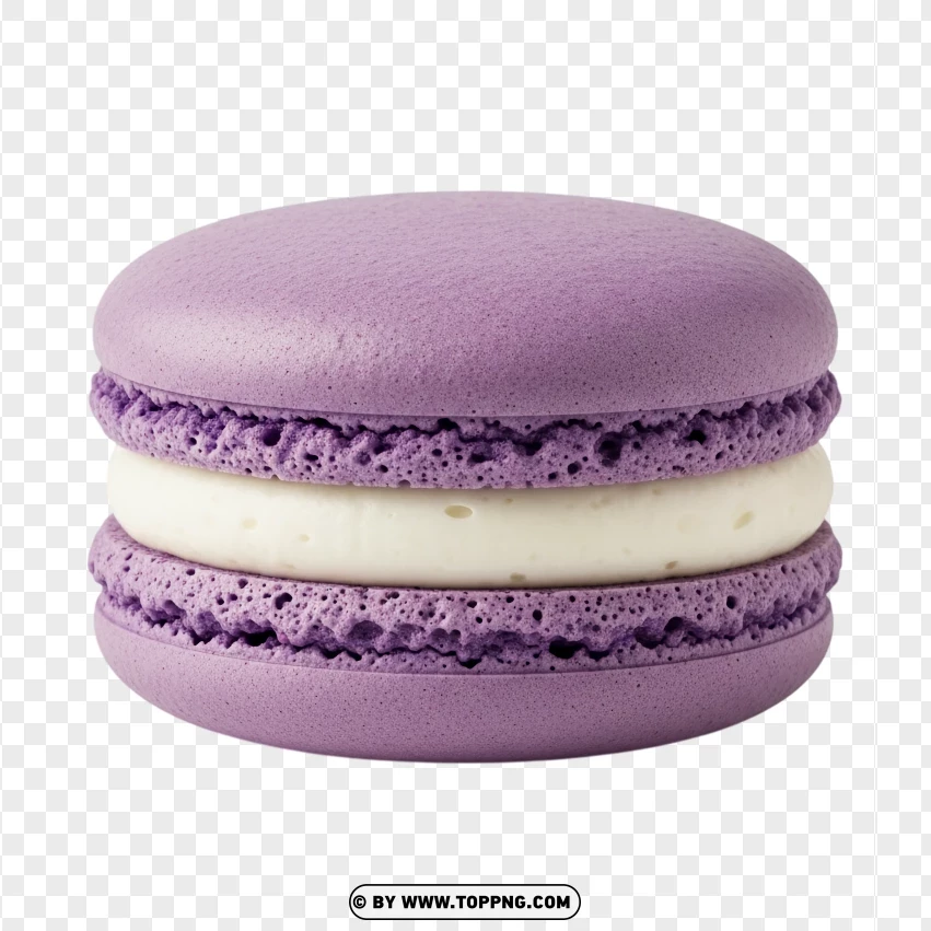 Purple Blackberry Macaron With Smooth Cream Filling PNG Transparent Background