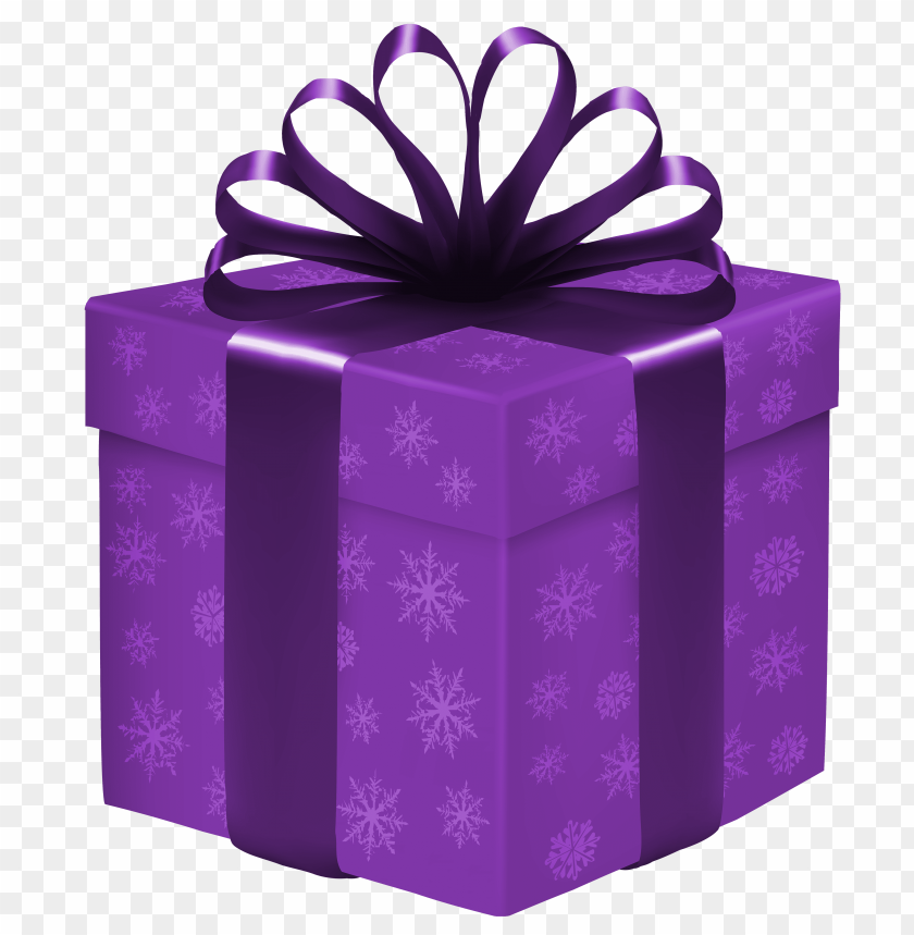 box, gift, purple, snowflakes