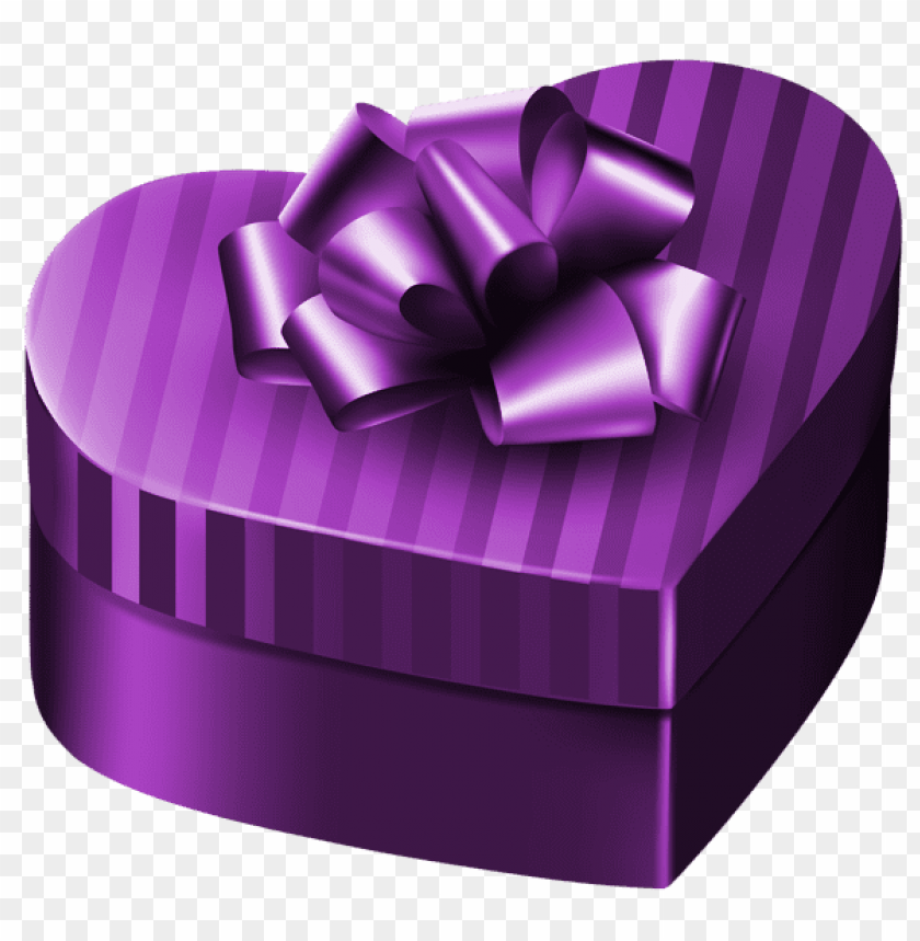 purple luxury gift box heart clipart png photo - 48572