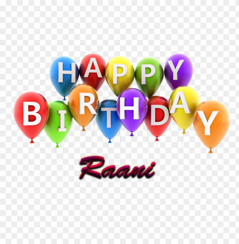raani happy birthday vector cake name png PNG image with no background - Image ID 37583