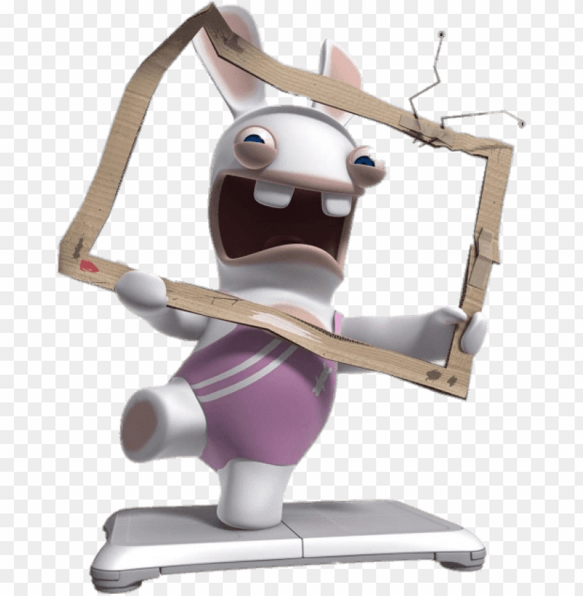 Download rabbid in cardboard tv screen clipart png photo  @toppng.com