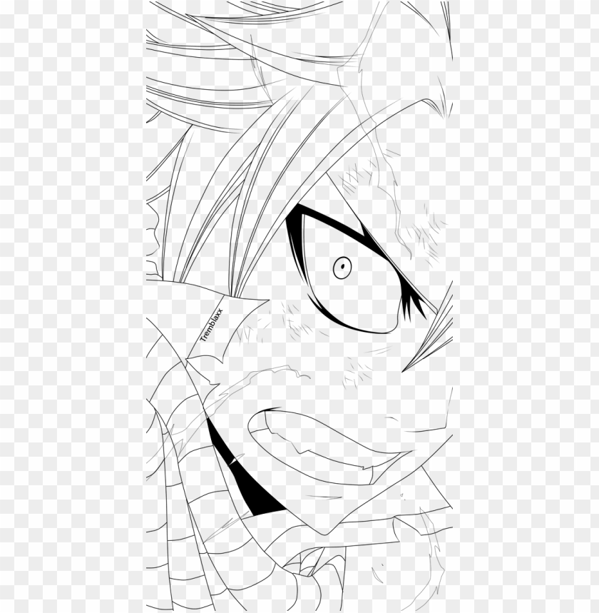 rage drawing anime fairy tail natsu lineart PNG transparent with Clear Background ID 196440