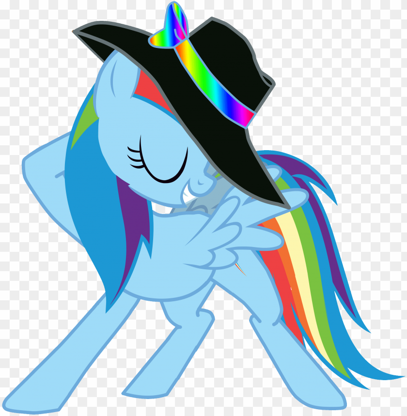 free PNG rainbow dash being fabulous wearing a rainbow hat - mlp rarity with hat PNG image with transparent background PNG images transparent