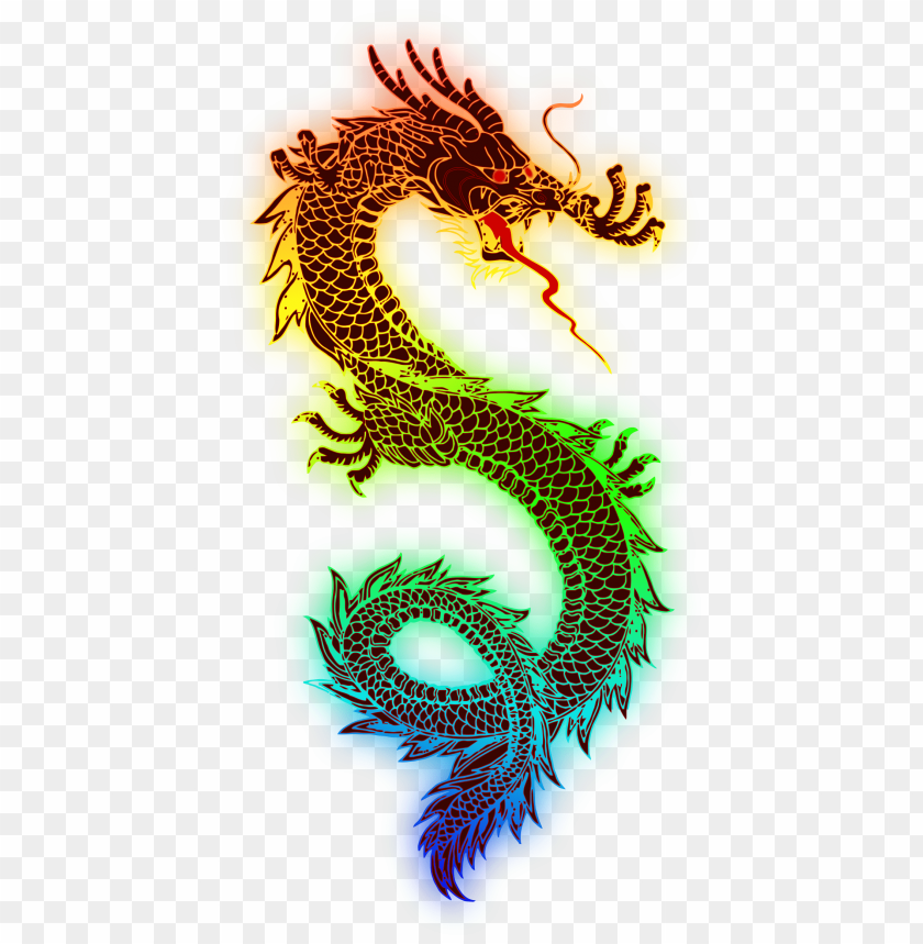 Rainbow Dragon PNG Image With Transparent Background