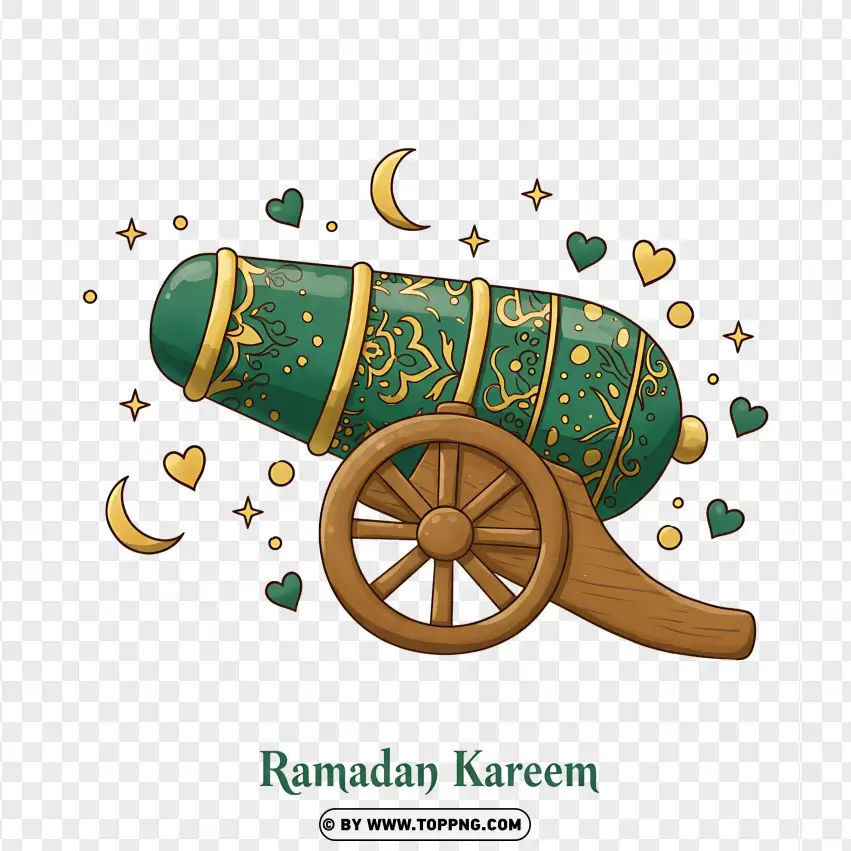 Islamic Ramadan Cannon Vector Design PNG Transparent Background