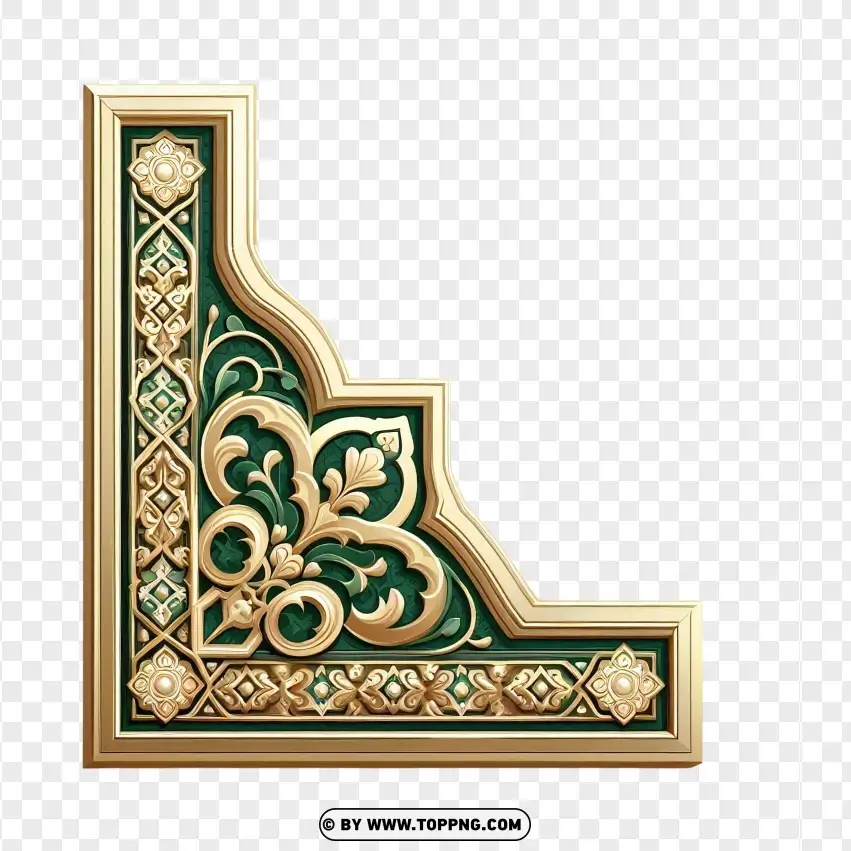 Ornamental Ramadan Corner Frame Design PNG Transparent Background