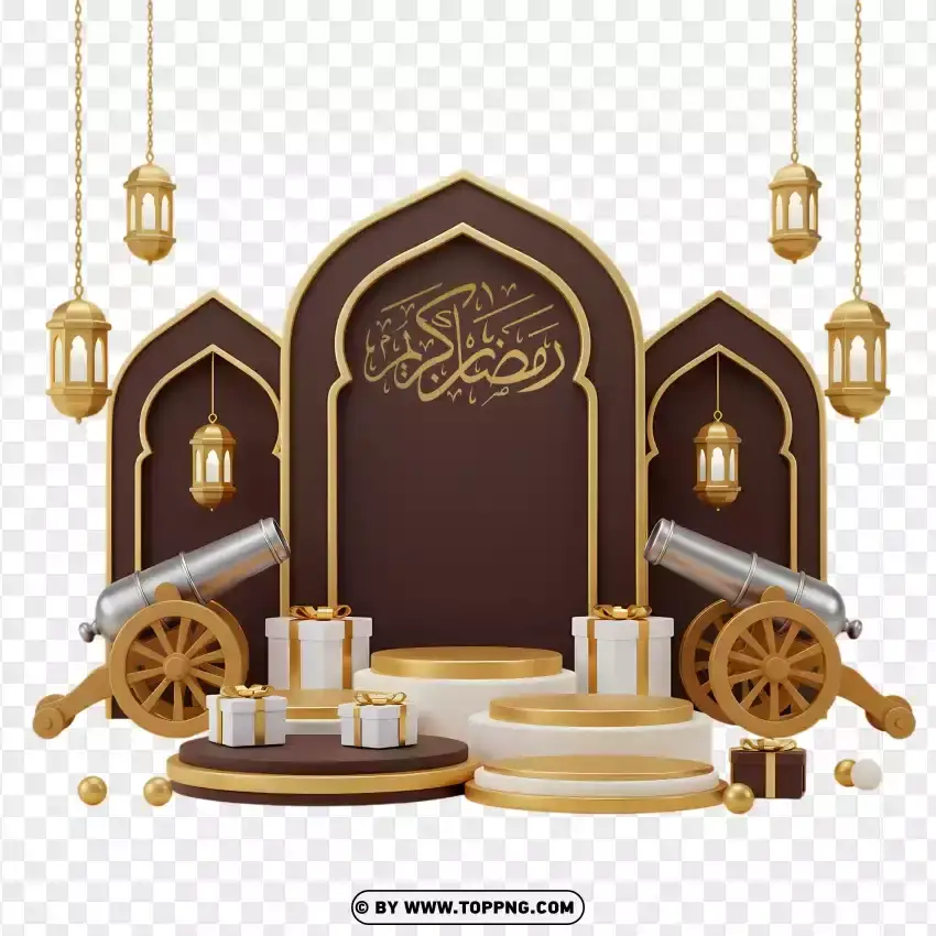 Ramadan Kareem With Islamic Arch PNG Transparent Background