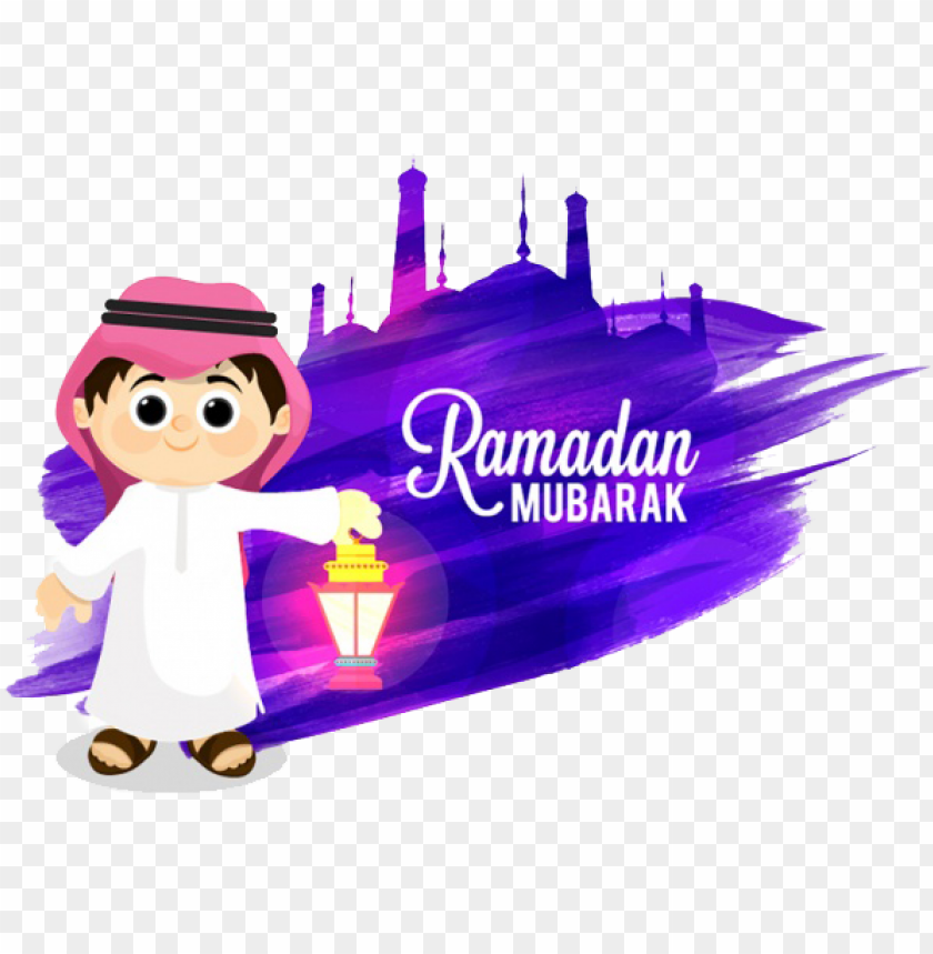 ramadan mubarak kids PNG image with transparent background@toppng.com