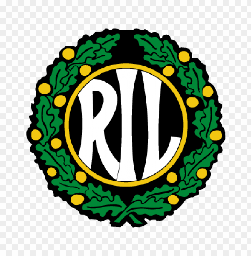 RIL logo, corporate branding, foliage emblem, green wreath, business identity