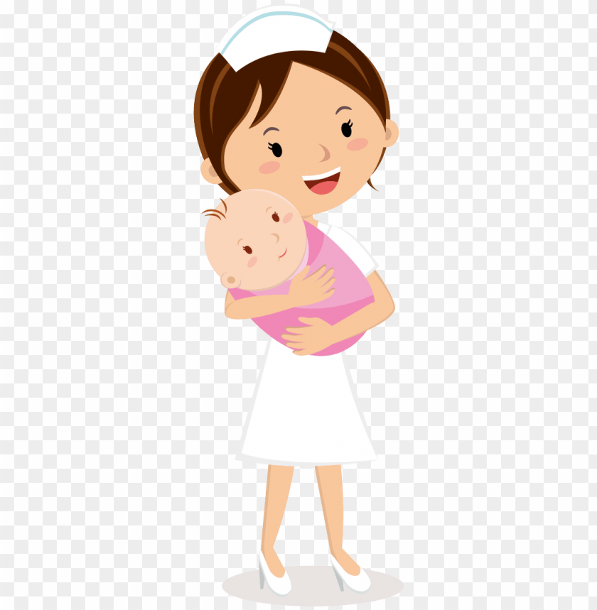Raphic Free Nurse Midwife Frames Illustrations Nurse Holding Baby Cartoo PNG Image With Transparent Background