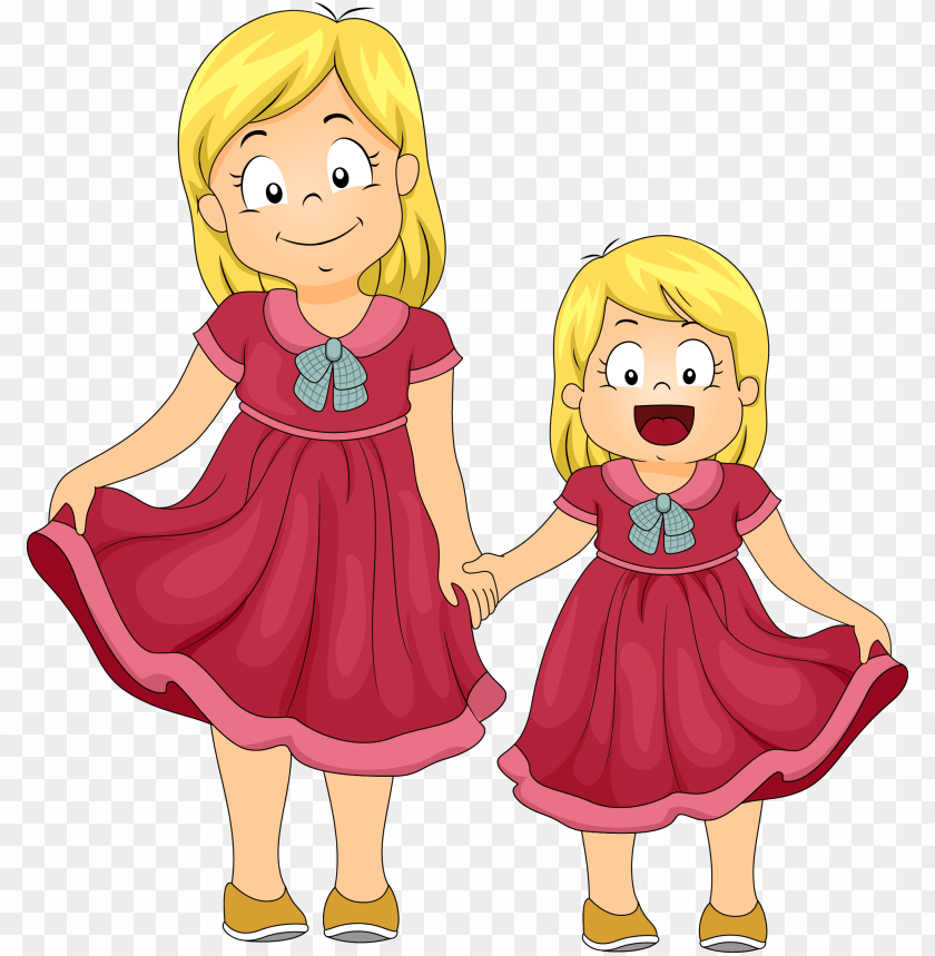 Raphic Freeuse Download Brother Sister Clipart - Two Sisters Holding Hands Clipart PNG Transparent With Clear Background ID 207005