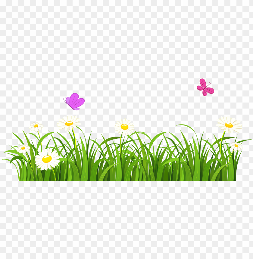 Rass And Butterflies Png Clipart Grass And Flowers Clipart Png Image With Transparent Background Toppng