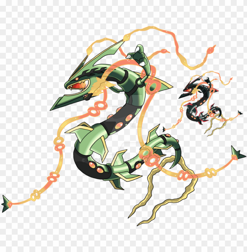 Free download Shiny Mega Rayquaza Black HD Png Download 800x600