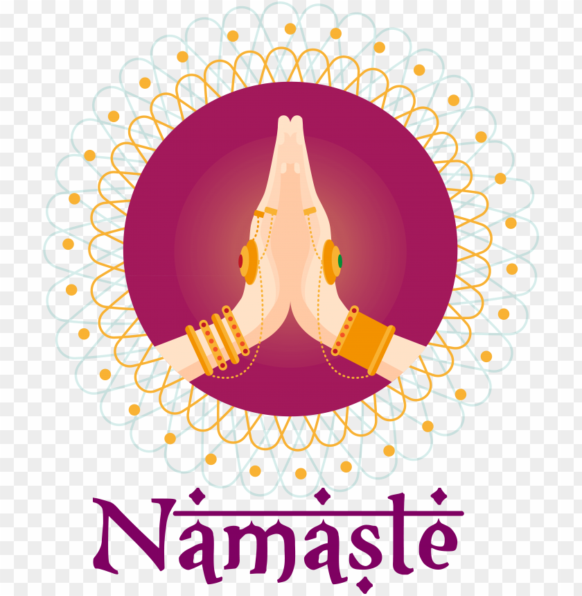 Lady doing namaste gesture showing welcome Vector Image