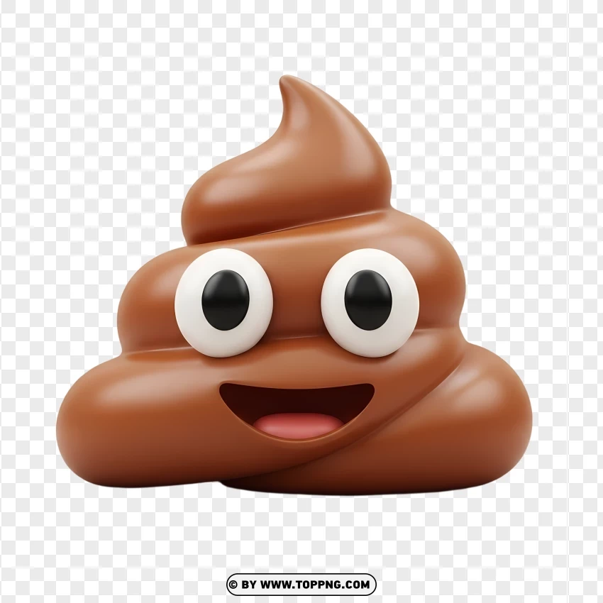 Realistic 3d Poop Emoji With Smooth Texture PNG Transparent Background