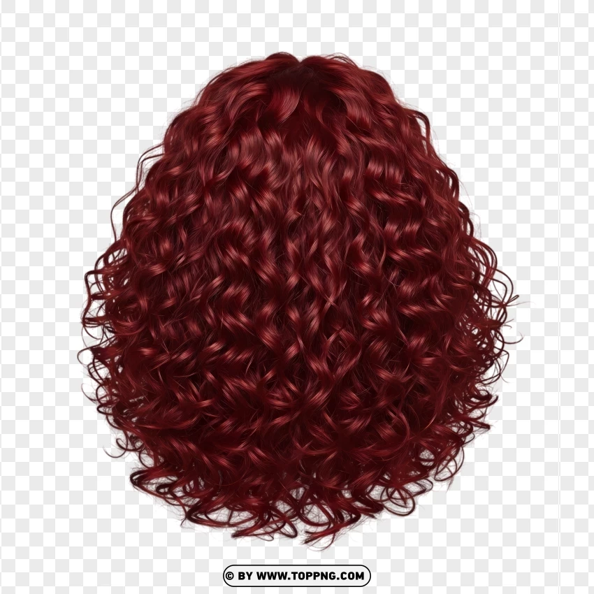 Realistic red curly hair – voluminous, women's style