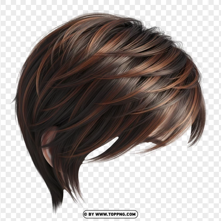 Realistic short black hair – smooth layers