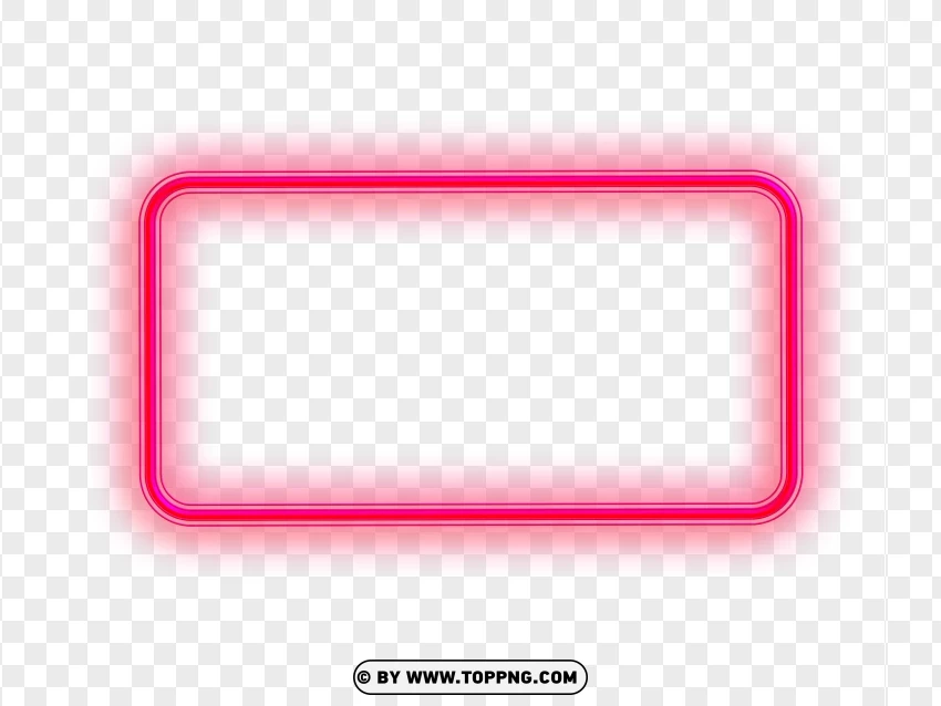 Rectangle Red Neon Frame PNG Transparent Background