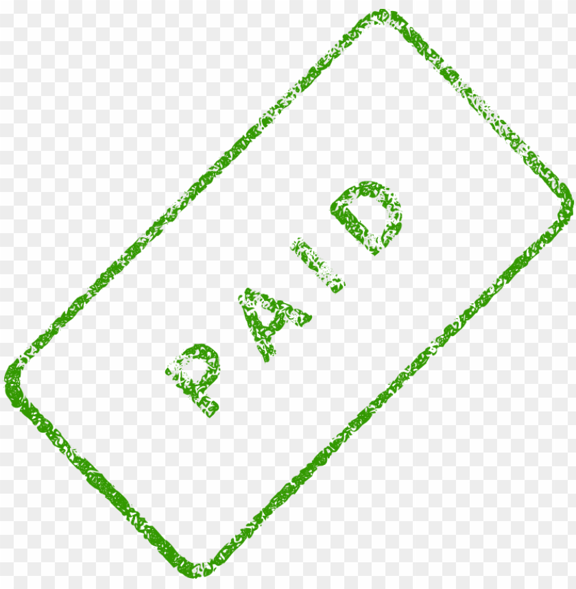 Rectangular Green Paid Stamp Icon PNG Image With Transparent Background
