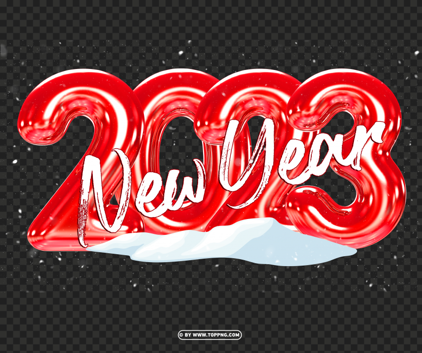 red 2023 new year png with snowy transparent image,New year 2023 png,Happy new year 2023 png free download,2023 png,Happy 2023,New Year 2023,2023 png image