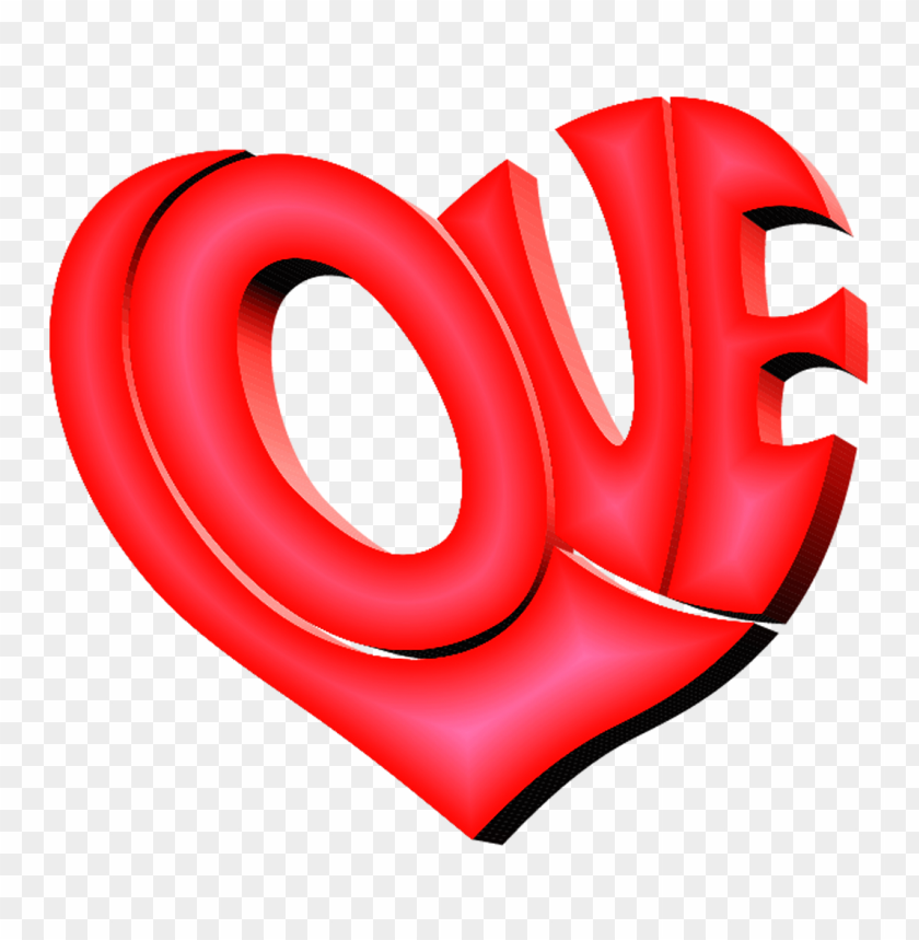 red 3d love word art PNG image with transparent background@toppng.com