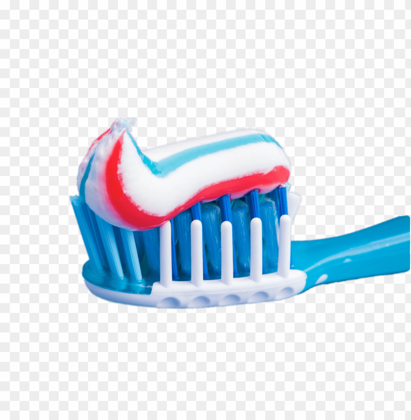 miscellaneous, toothpaste, red and blue toothpaste on brush, 