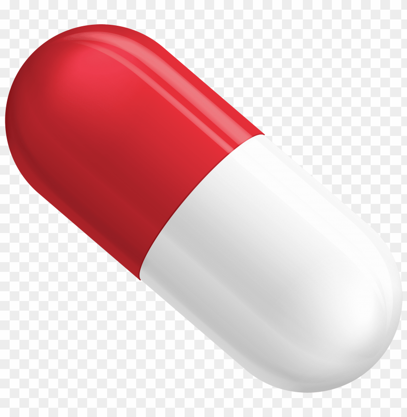 red and white pill capsule clipart png photo - 32613
