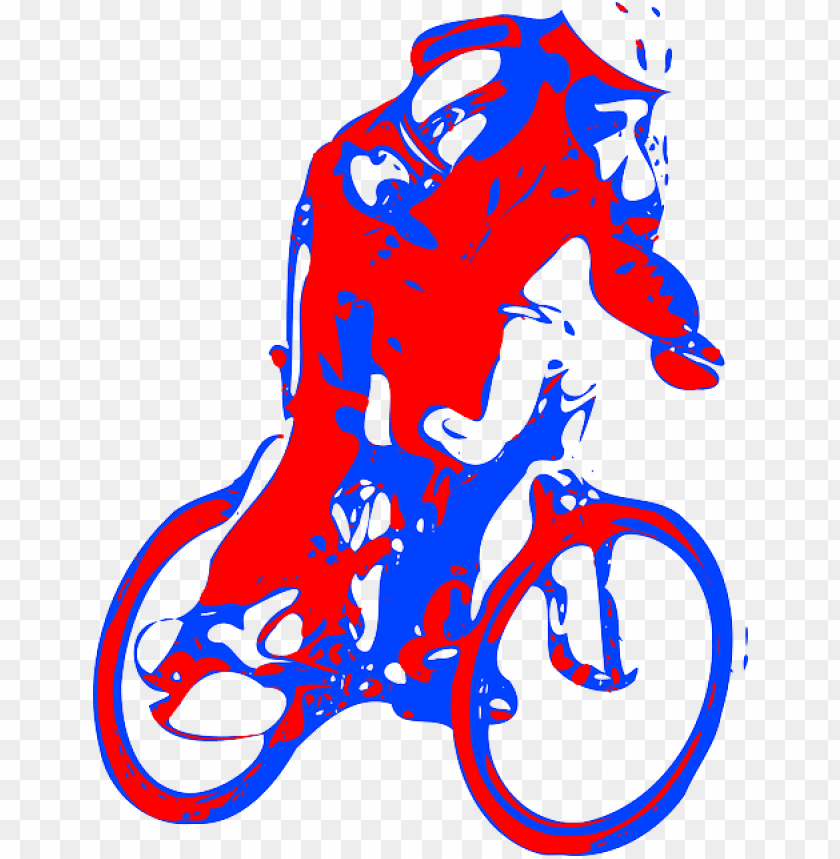 red, blue, cartoon, bike, bicycle, sports, biker PNG image with transparent  background | TOPpng