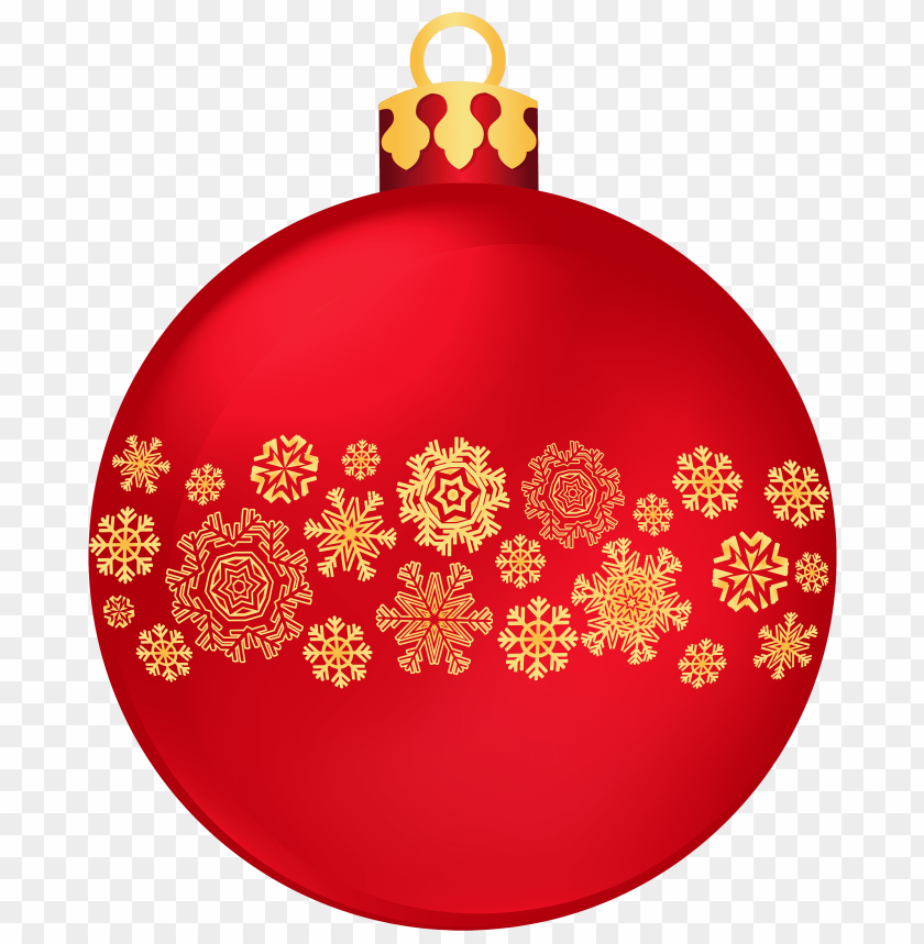 Red Christmas Ball With Snowflakes Clipart Png Photo - 32099 | TOPpng