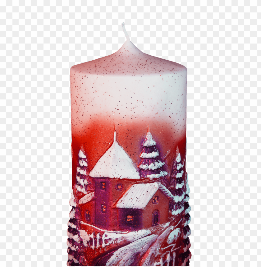 Red Christmas Candle PNG Image With Transparent Background