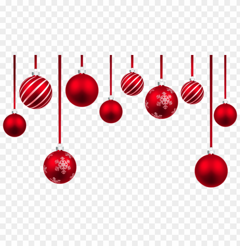 Red Christmas Hanging Balls Decor PNG Images