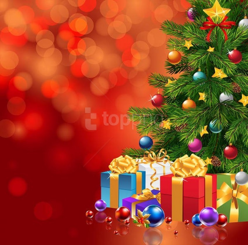 red christmaswith xmas tree and gifts background best stock photos@toppng.com