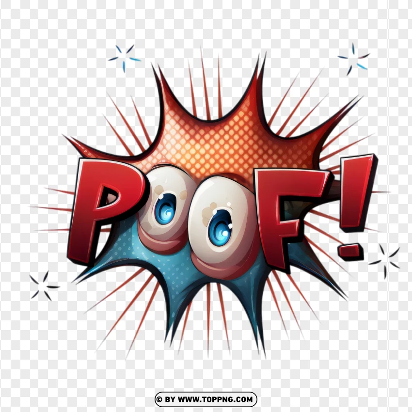 Red Comic Expression Poof With Dynamic Lines PNG Transparent Background