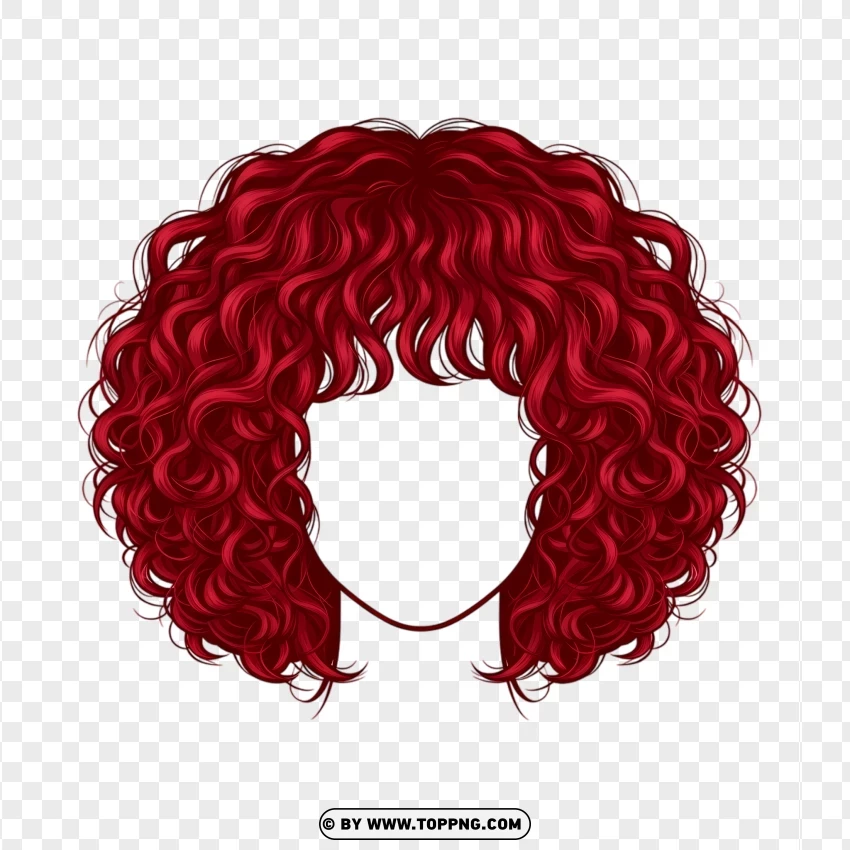 Red curly bob – short, voluminous