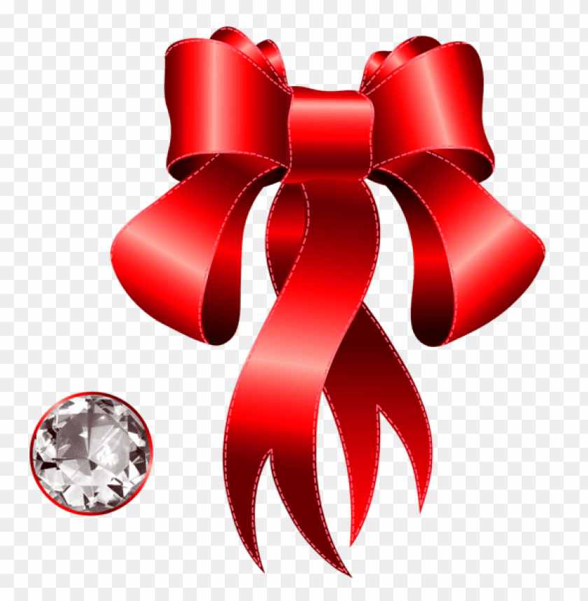 red decorative bow with diamond