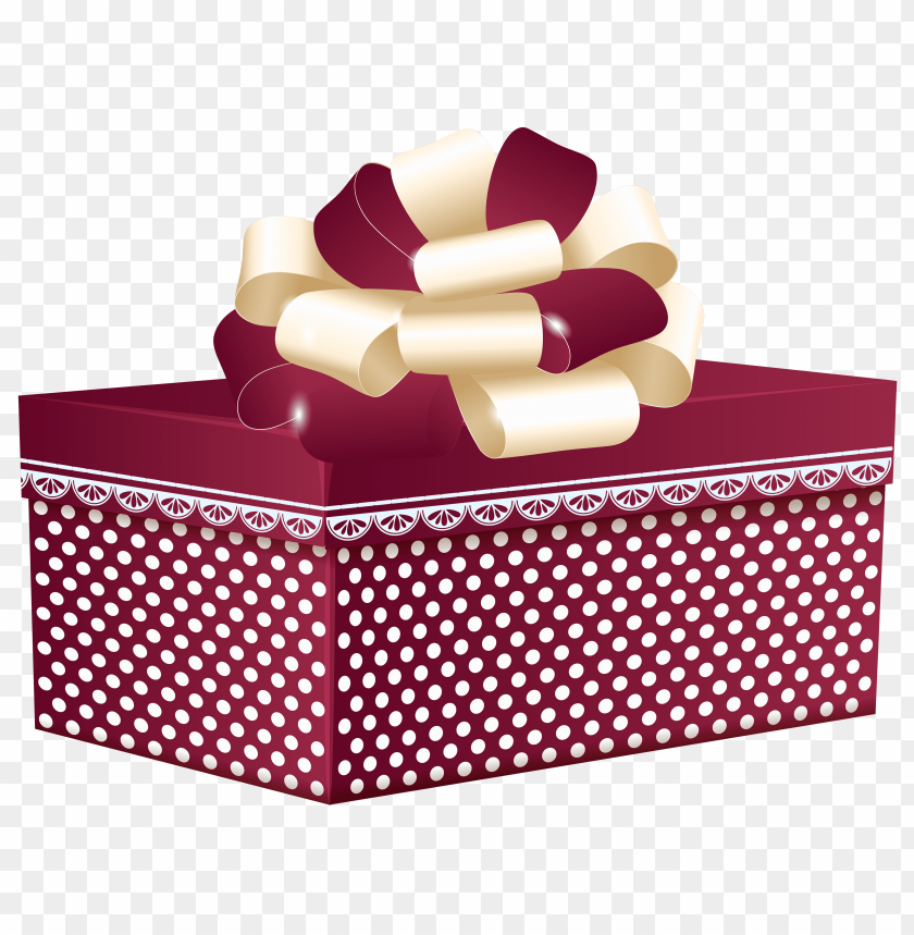 box, dotted, gift, red