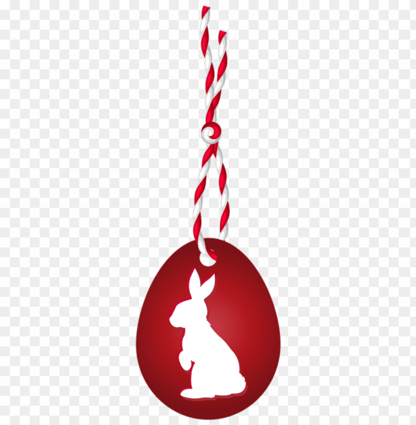 Red Easter Hanging Egg With Bunny Png Images Background -  Image ID Is 48089