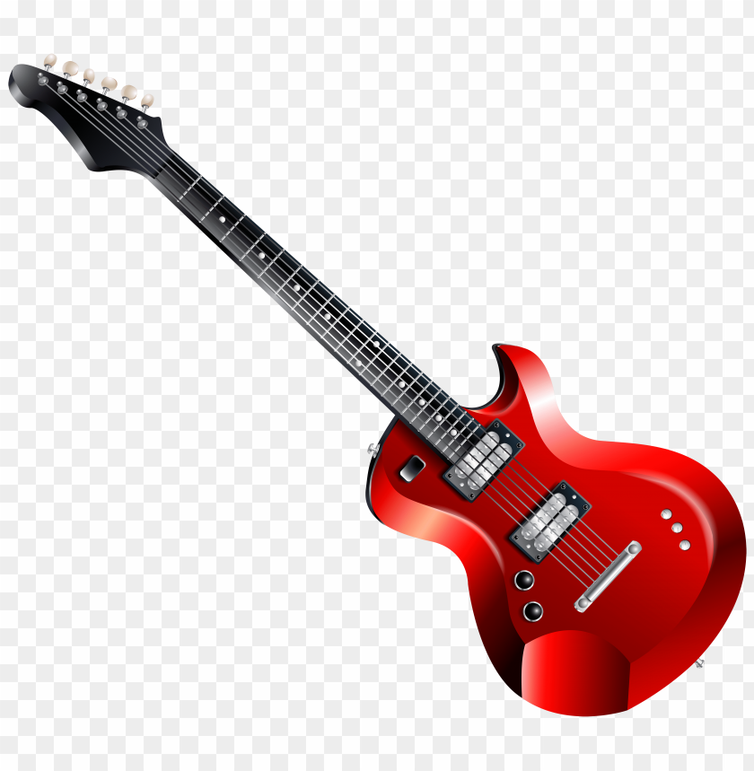 electric, guitar, red
